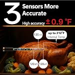BFOUR 524FT Wireless Meat Thermometer Bluetooth with 2 Color-Coded Probes, Digital Meat BBQ Thermometer Cooking with LCD Booster, 752°F Heat Resistance Meat Probes for Oven Grill and Smoker