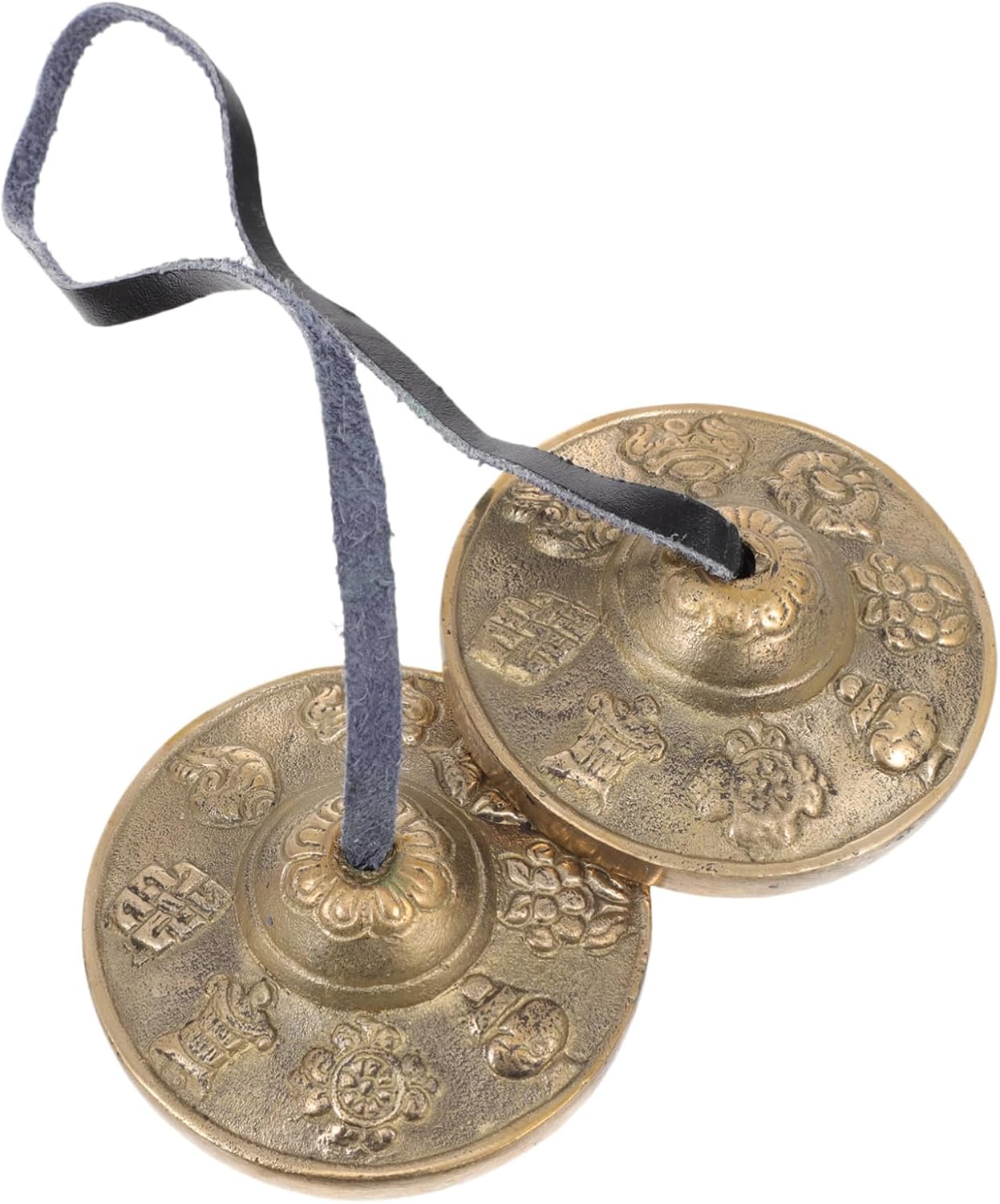 KESYOO 1Pc Brass Cymbal Bell for Meditation with Storage Bag Durable Instrument for Yoga Religious Ceremonies and Healing Practices Premium Brass Color with Eight