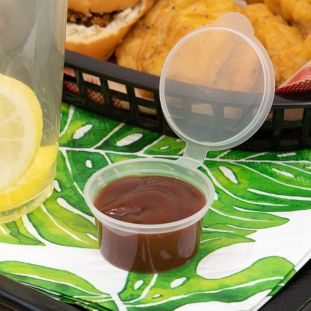 Restaurantware RW Base 1.5 Ounce Jello Shot Cups 2000 Microwave-Safe Portion Cups - Crack-Resistant Disposable Clear Plastic Sauce Containers For Samples Condiments Or Toppings