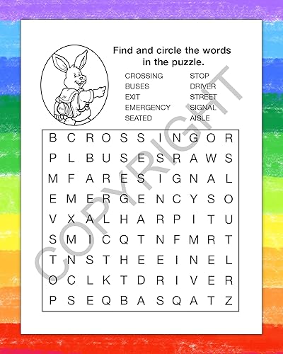 Miniatura 3 de ZOCO - Practica la seguridad del autobús escolar - Prepárate para libros educativos para colorear escolares (paquete de 25 unidades, con crayones) -