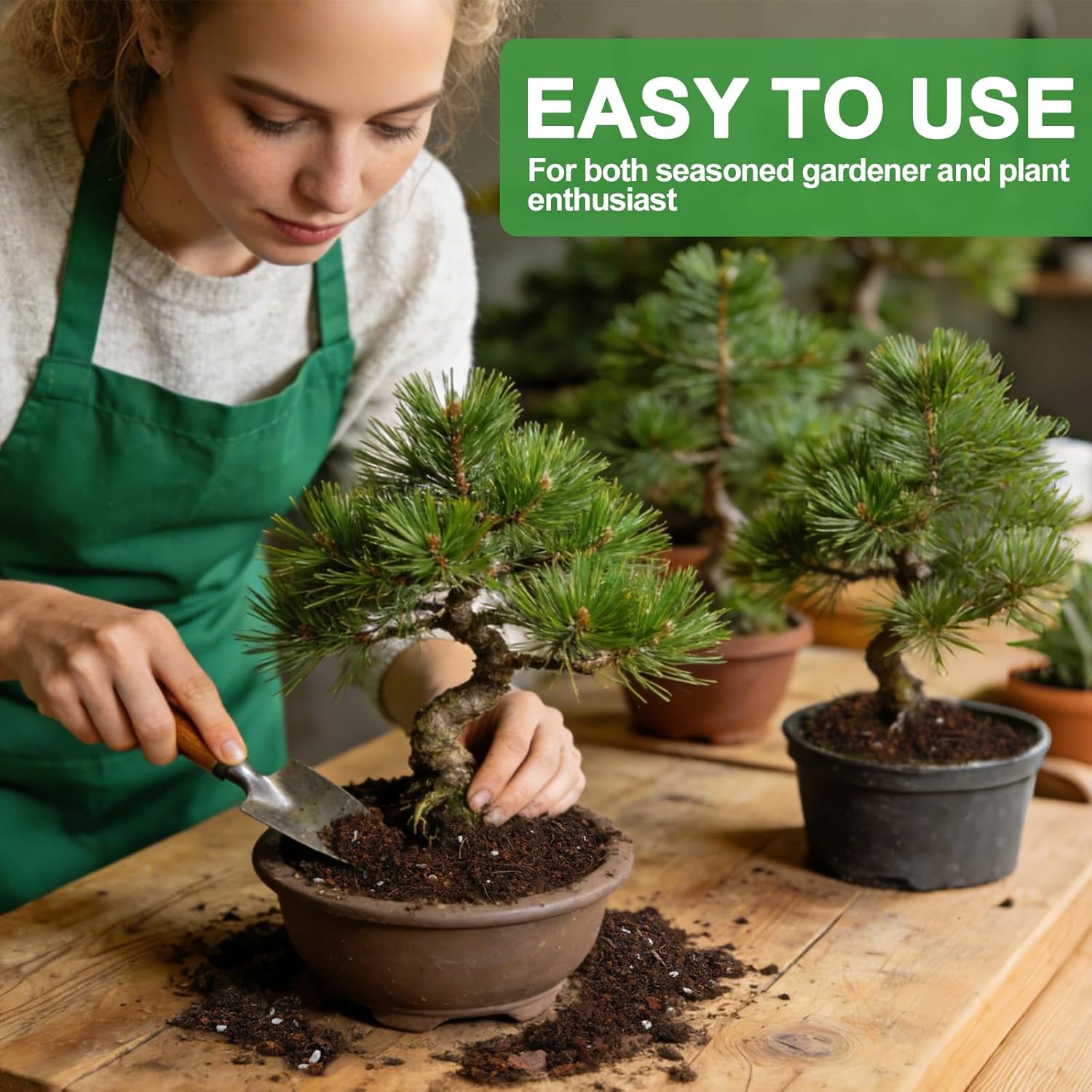 Premium Bonsai Soil Mix for Pine Trees 10qt，Breathable and Drainage Formula| Ideal for Bonsai Pots and Repotting