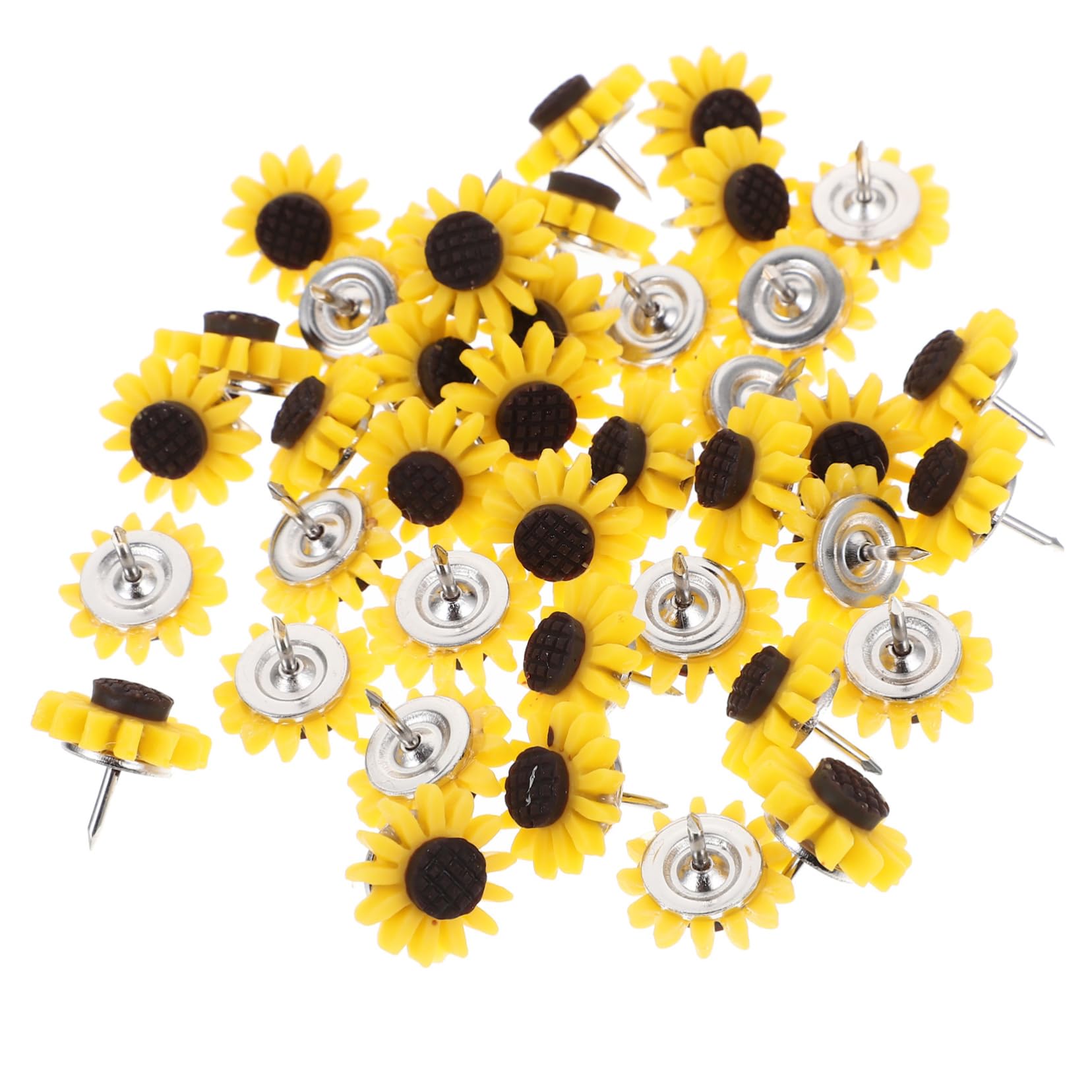 Zerodeko 5 Sätze Sonnenblumen-reißzwecke Reißzwecken Für Wandbehänge Heftet Und Drückt Planke Pastell Bulletin Dekorative Thumbtacks Cork Board Tacks Daumenstift Metall Gelb 40 Stück * 5