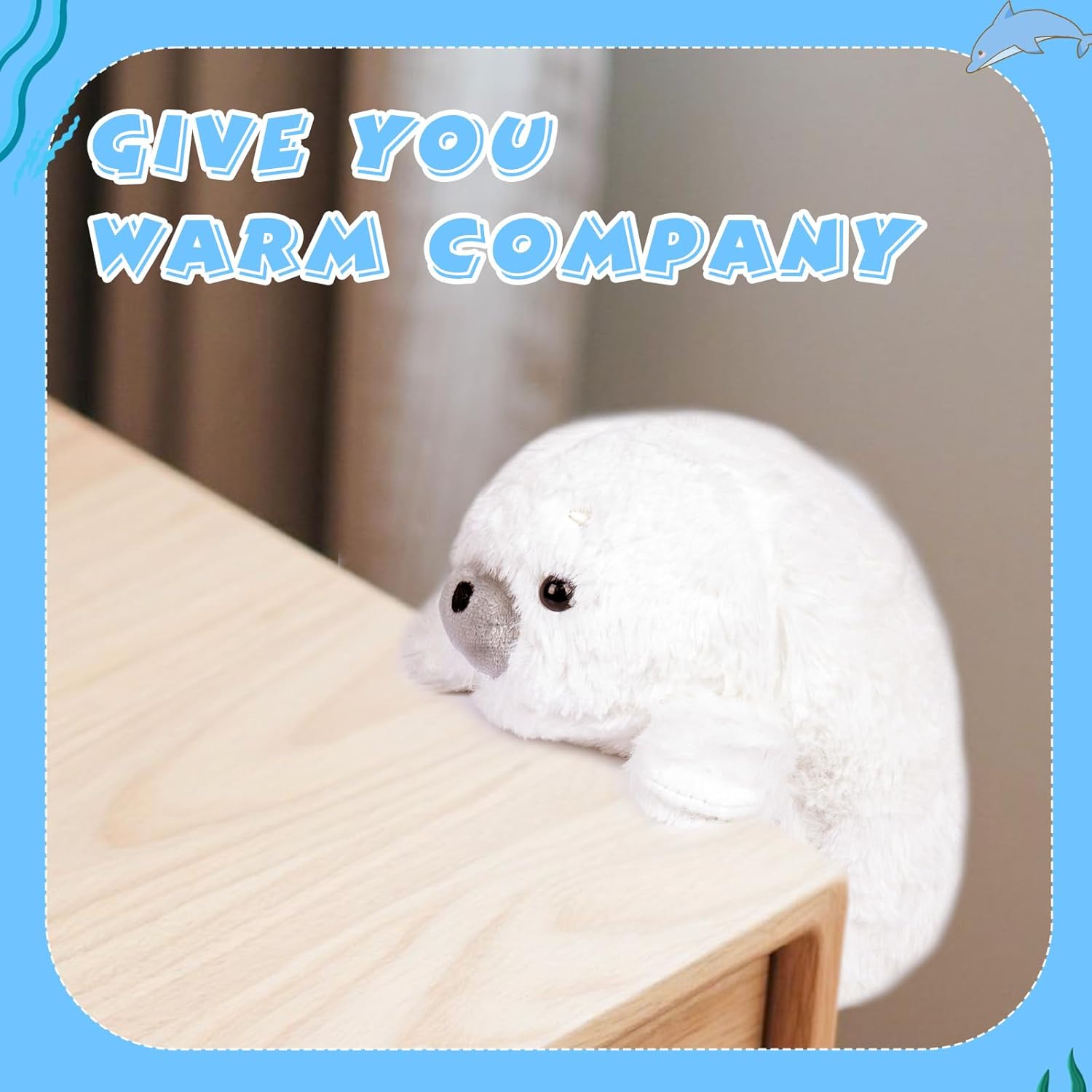 7.8" White Seal Plush – Posture Improvement Desk Buddy – Soft & Supportive Sitting Companion – Cute Stuffed Animal for Office, Study, and Gift