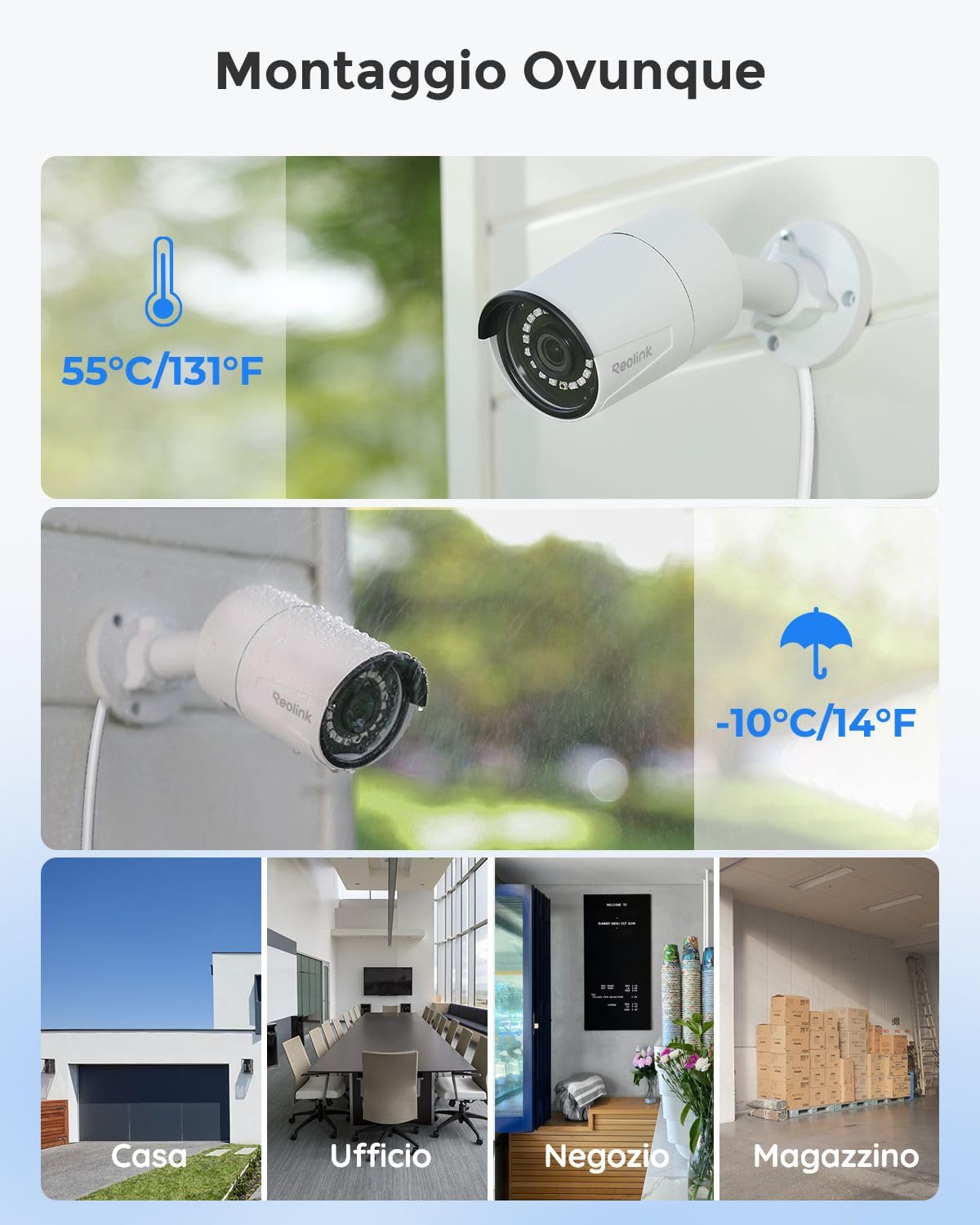 Reolink 5MP PoE Kit Videosorveglianza Esterno, 4K NVR 8CH 2TB + 4x 5MP Telecamera, Rilevamento di Uomo/Veicolo, Visione Notturna IR, Impermeabile IP67, Registrazione 24/7, RLK8-410B4-5MP (Bianco)