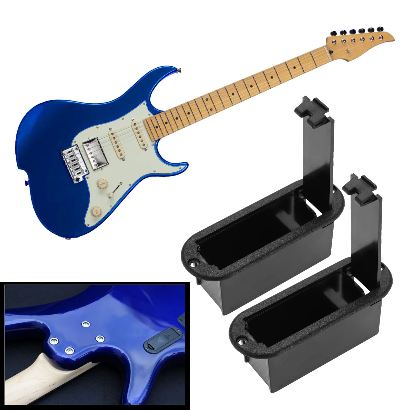 OTOTEC Lot De 2 Compartiments à Piles 9 V Pour Micros Guitare Accessoires Guitare 81 X 29 30 Mm Style A 1070969371