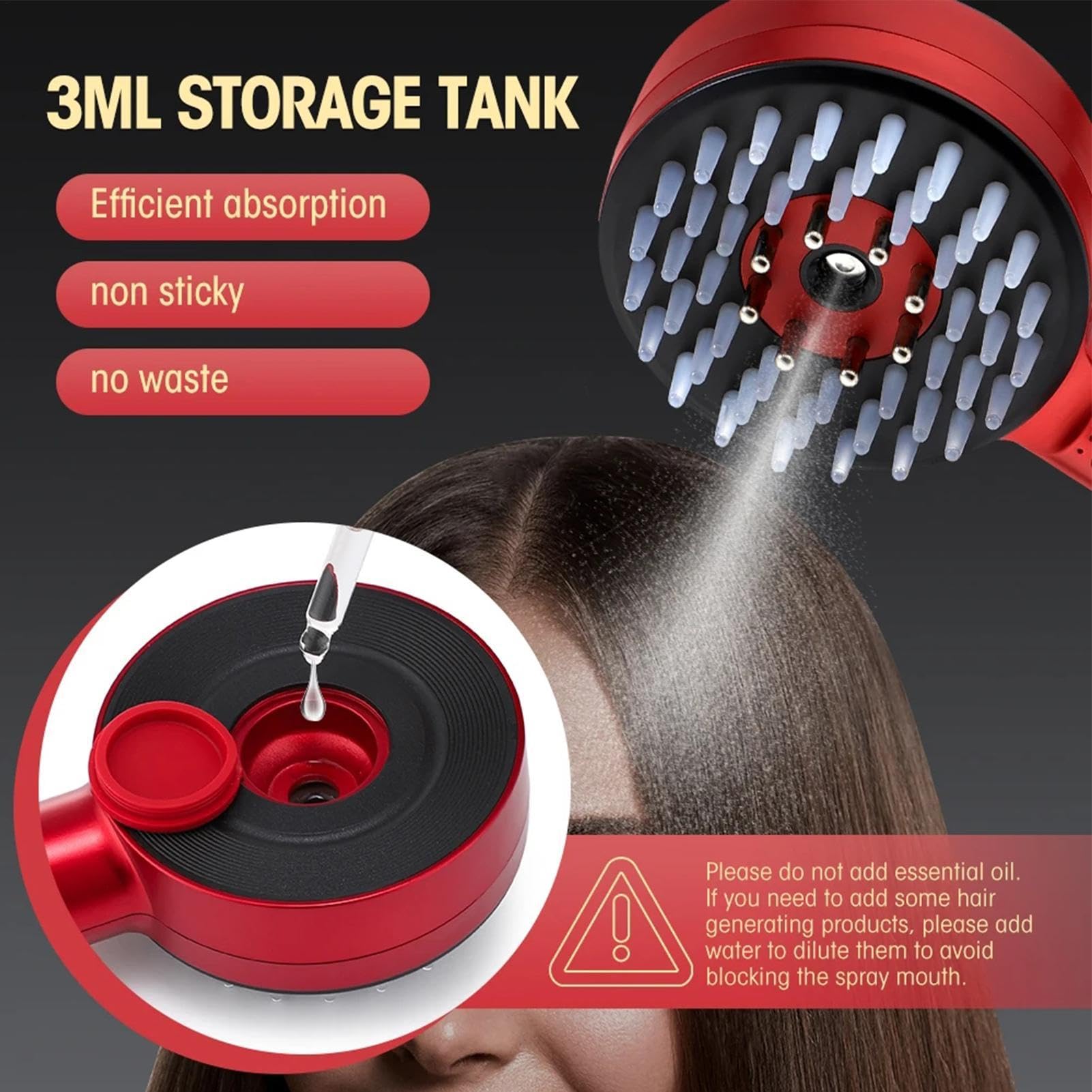 Masajeador eléctrico para cuero cabelludo - Aplicador de para el cabello | Masajeador para cuero cabelludo, peine de vapor para masaje eléctrico | Peine masajeador eléctrico de 3 modos