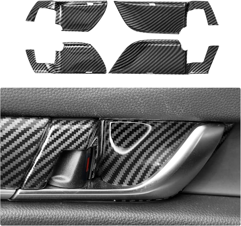 Adesivos para cuba da maçaneta interna Honda Accord 10ª geração YINGTUU estilo fibra de carbono – Kit com 4 peças
