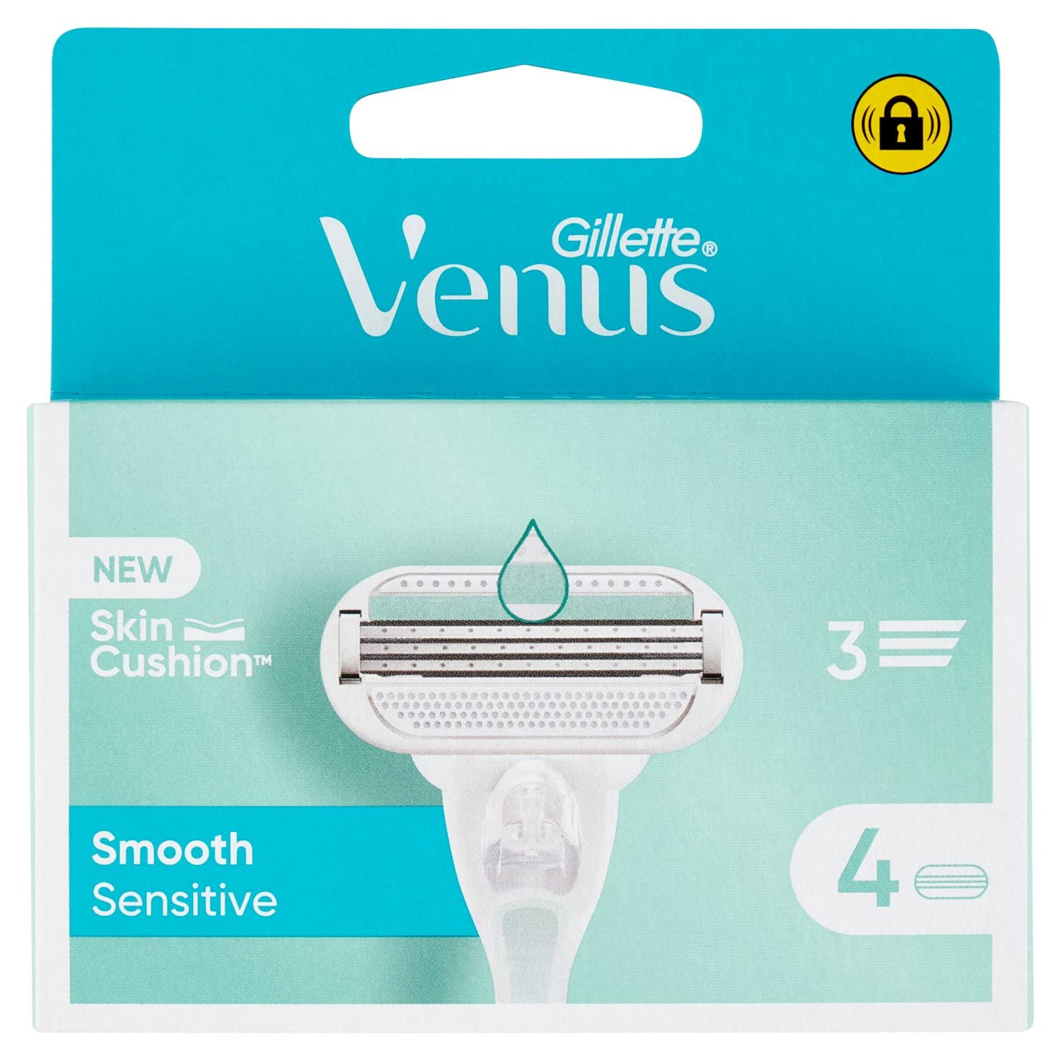 Gillette Venus Deluxe Smooth Sensitive Wkłady Do Golenia Kobiet, Opakowanie 4, 5 Ostrza Do Delikatnego I Długotrwałego Golenia
