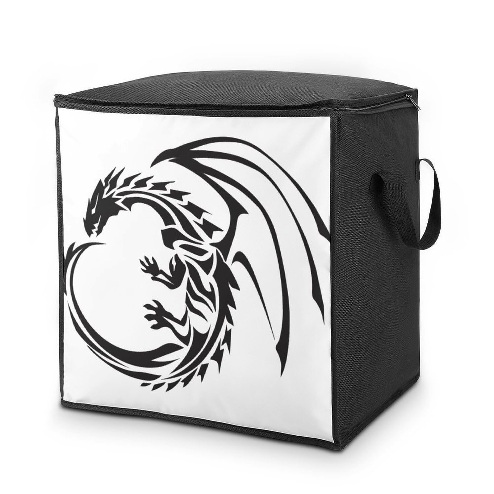 Lyfthologen 70L Storage Bags, Flying Dragons Storage Box with Lid Zipper And Handles, Clothes Bags for Quilt, Blankets, Bedding