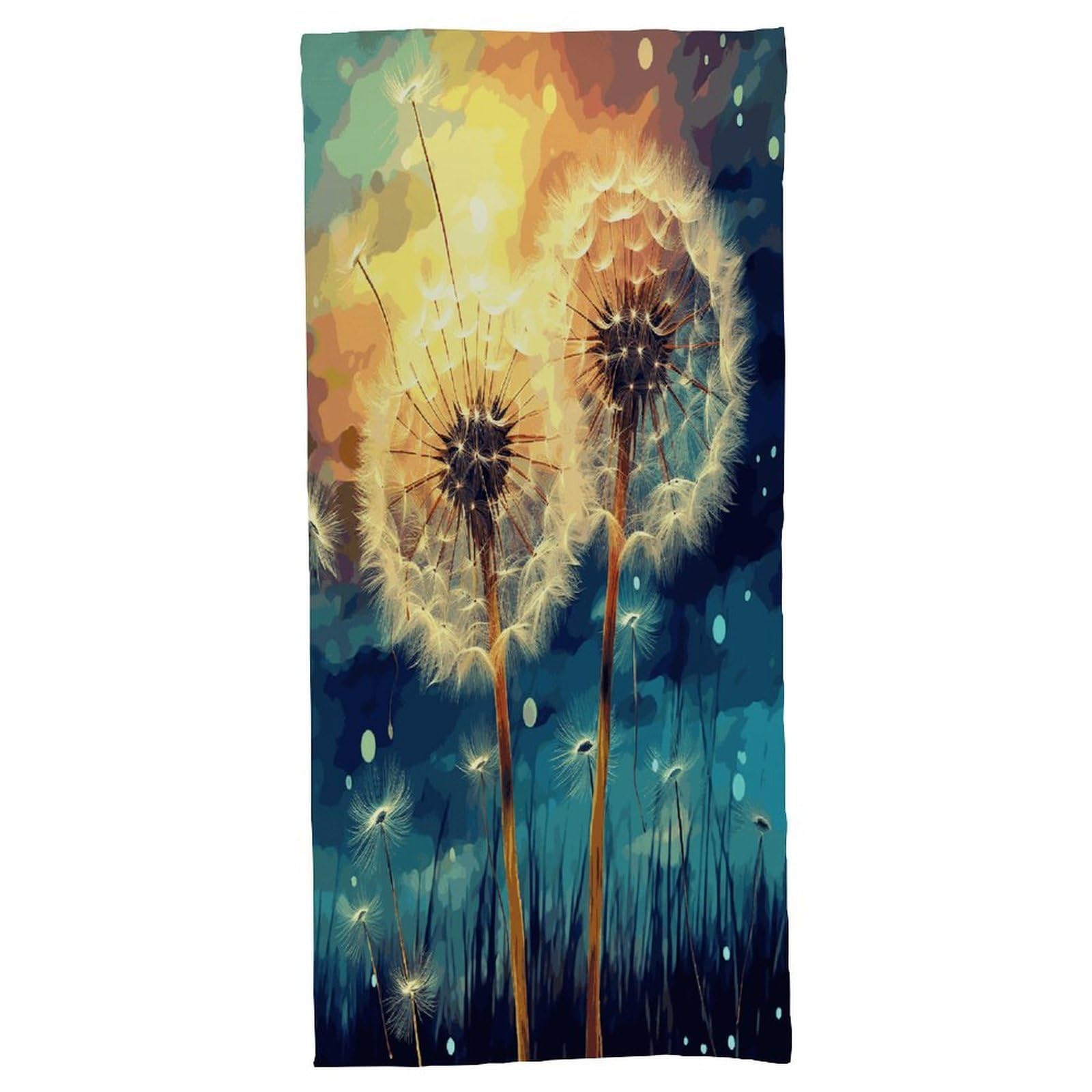 Fekiloot Men's Style Dandelion Diy Drawing Paint Bath Towel Highly Absorbent,Beach Towels For Wo,Pool Towel Bathroom Essential For Beach,Gym,Travel, Camp