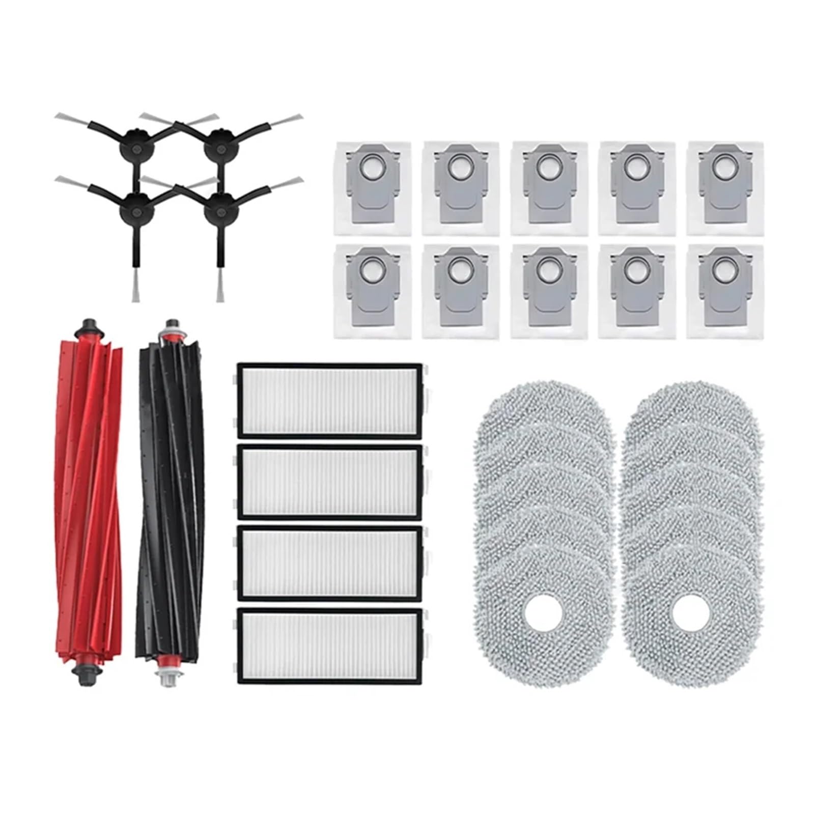 Dirlux Compatible with Roborock Qrevo Master Robot Vacuum Main Brush Side Brush HEPA Filter Mop Pads Dust Bag Kit