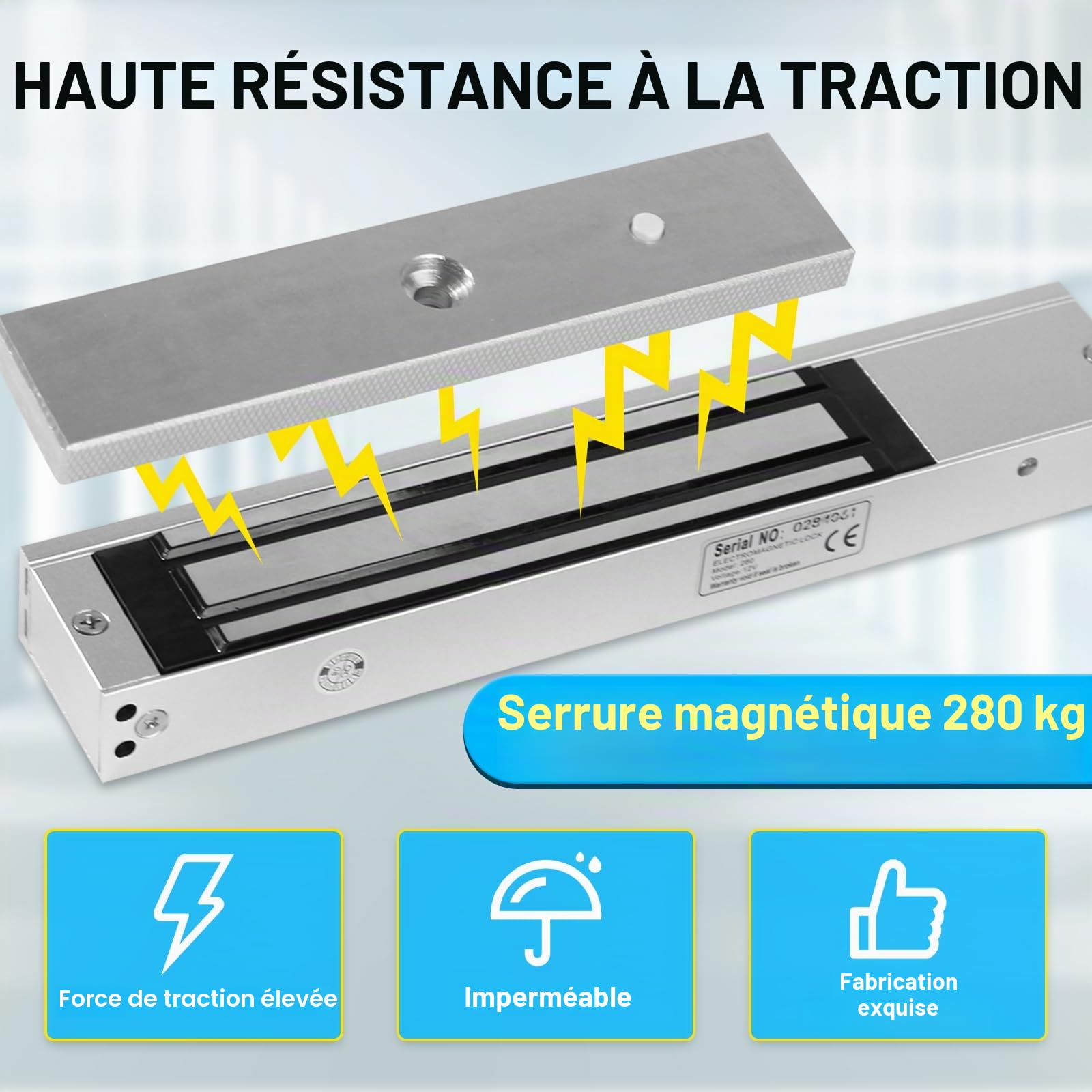Kit de contrôle d'accès WiFi TUYA, Système de sécurité, Serrure de porte à clavier tactile RFID étanche, Contrôle d'accès intelligent par empreinte digitale, Verrou électromagnétique 280KG