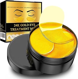60 Pcs Maschera Occhi 24K Gold, Patch Occhi Collagene,Combattente Occhiaie Scure e Borse Sotto gli Occhi, idratante e lenitiva per occhi gonfi, Migliora il Contorno Occhi,Unisex