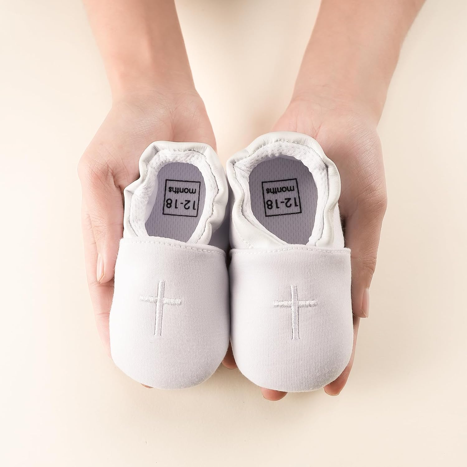 Baptism Gifts Set for Boys and Girls,White Embroidered Cross Bibs Christening Shoes and Socks for Baby Infant. - Image 6