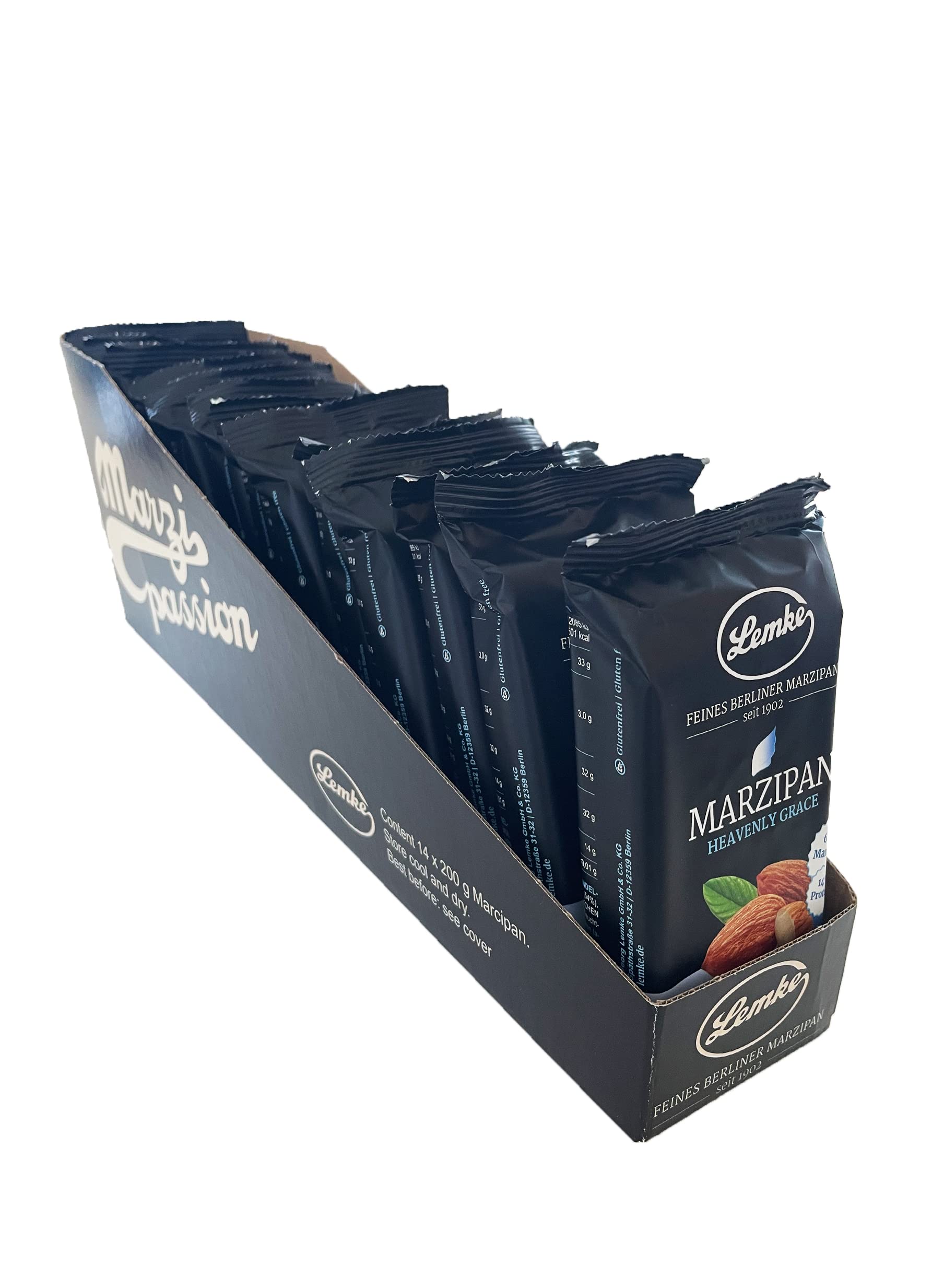 Lemke Marzipan/Backmarzipan - Heavenly Grace - Edelmarzipan mit Mandelstückchen (14 X 200g)