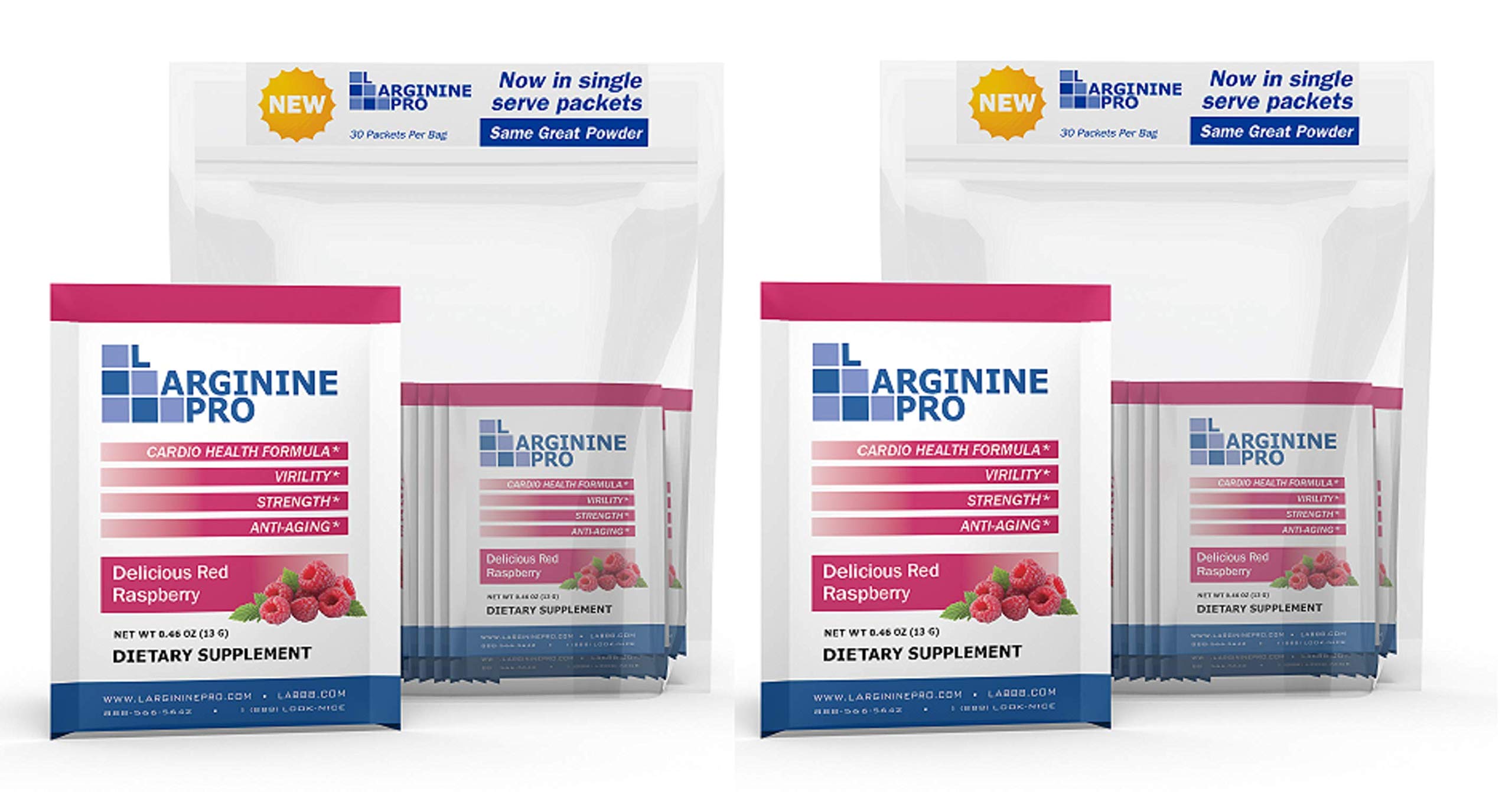 | 5,500mg L-Arginine Plus L-Citrulline 1,100mg Raspberry Powder Drink Mix Supplement for Increased Nitric Oxide Production