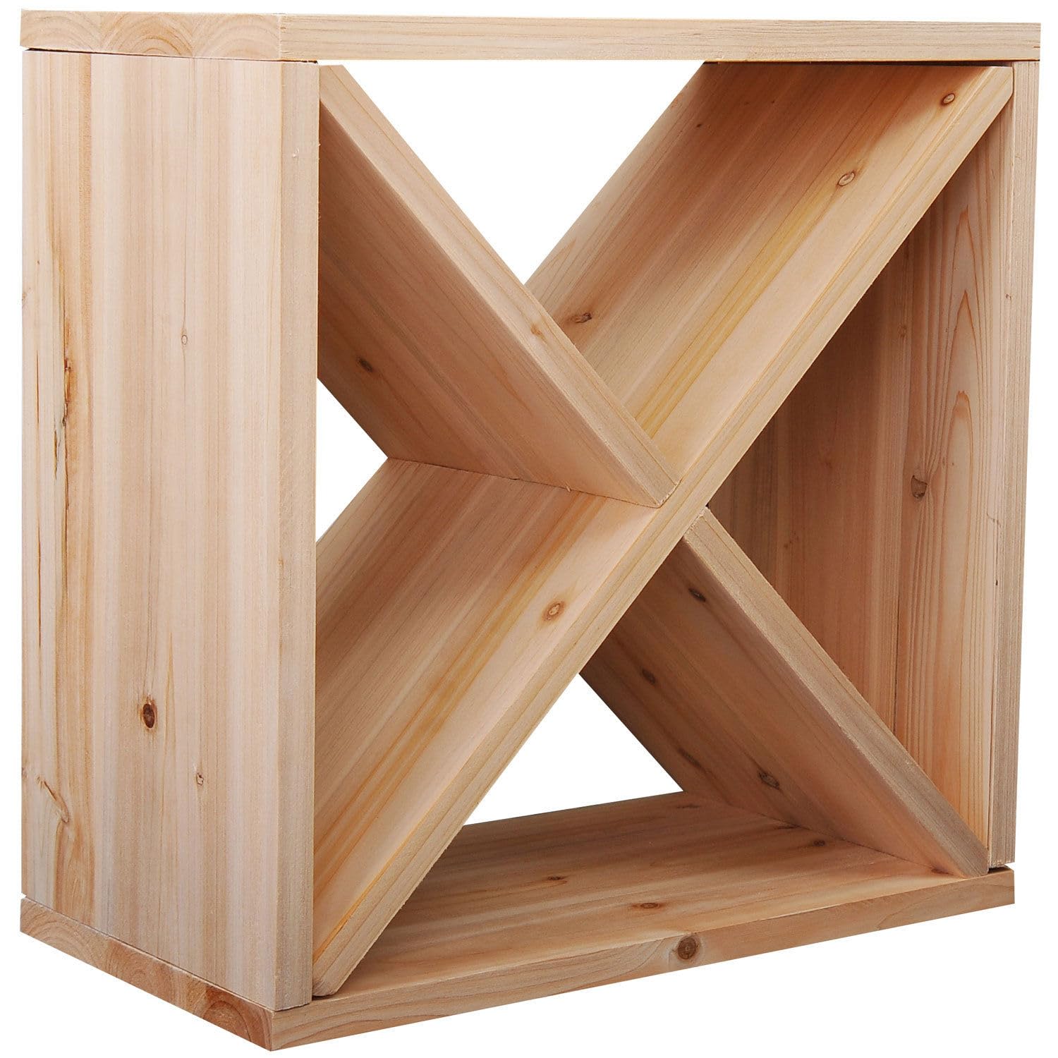 HOMCOM Mobiletto Portabottiglie 4 Sezioni 50x26x50cm Legno Naturale