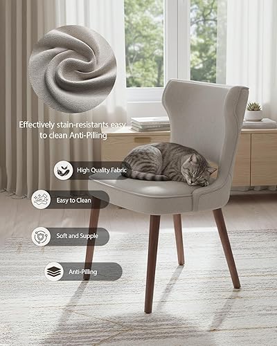 Miniatura 6 de Juego de 2 sillas de comedor de madera, sillas de comedor de granja, sillas de cocina modernas, silla tapizada para restaurante y cafetería, color