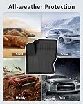 Floor Mats & Cargo Liner Custom Fit for Escape & C-max 2013-2019 All Weather TPE Rubber Floor Liners Full Set Liners Cargo Protector & Door Sill Guards for Ford Escape Accessories