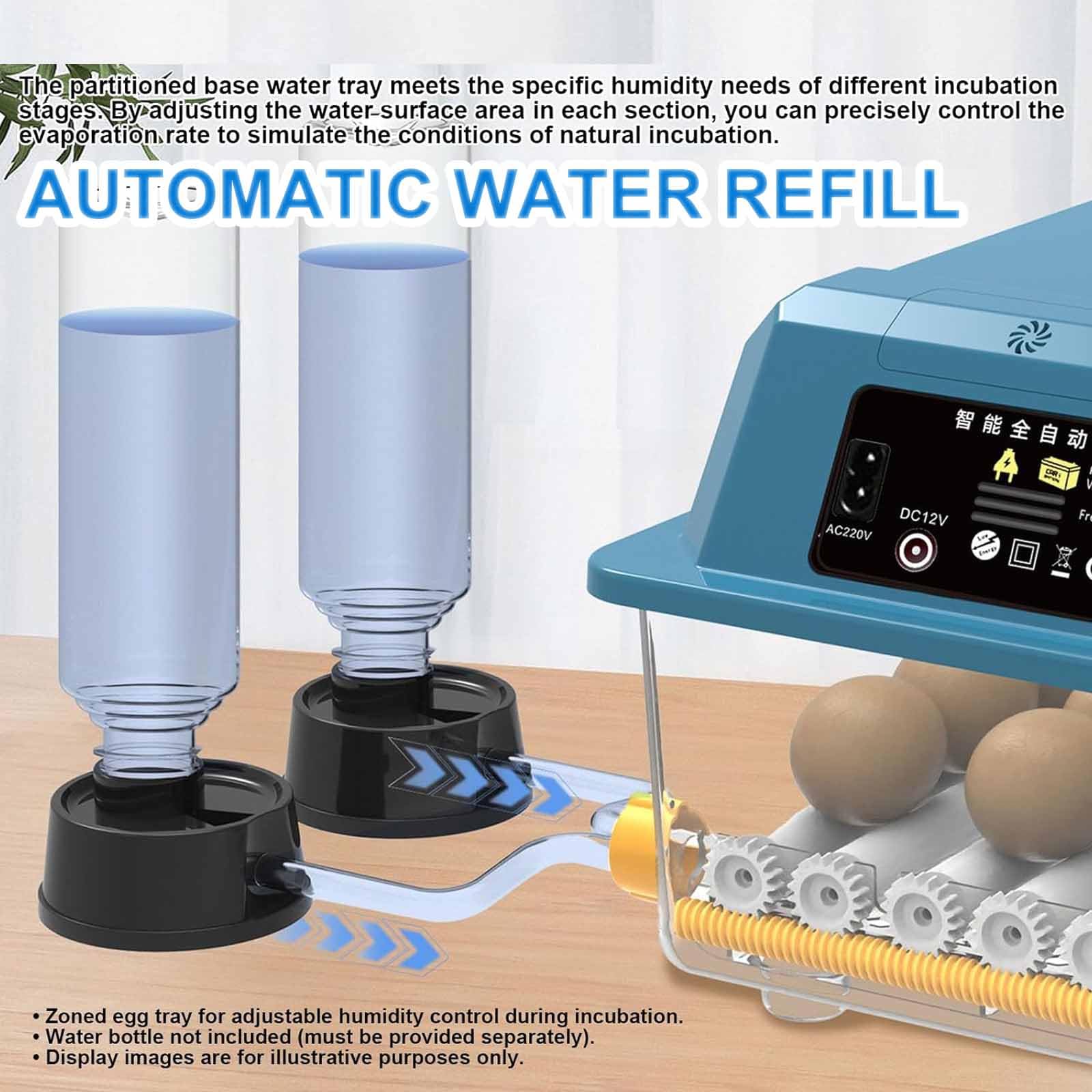Incubadora automática de huevos, incubadora digital inteligente con giro automático, control de temperatura y humedad, vela integrada, doble potencia para pollo, pato, ganso, huevos de codorniz