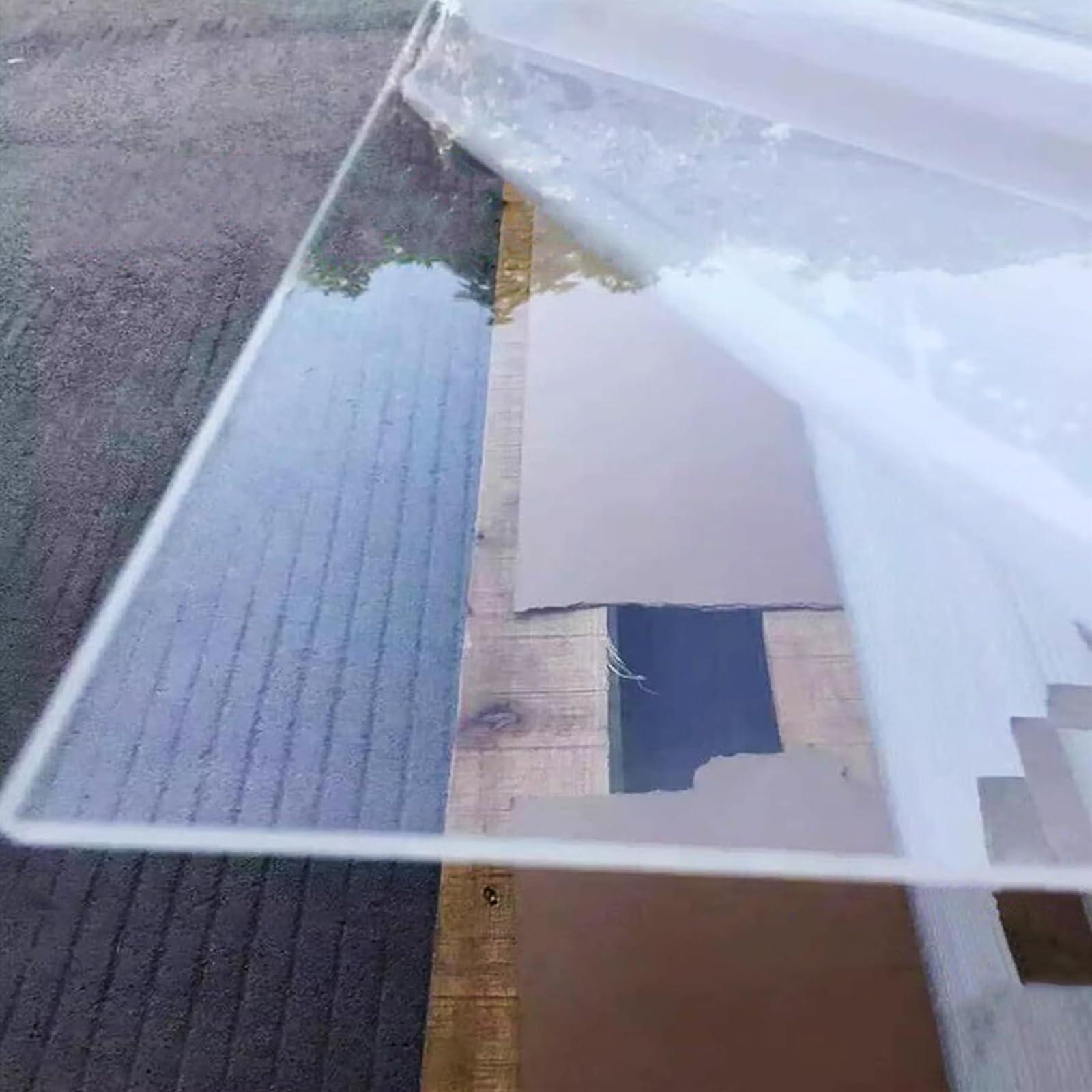 Polycarbonat-Dachplatte,Transparente Acrylglas Platten,Regensichere Isolierung Stoßsicheren Gewächshausplatte,UV-beständig,Für Dächer,Carports,Vordächer,Wintergärten,2mm Dick (0.5x6m)