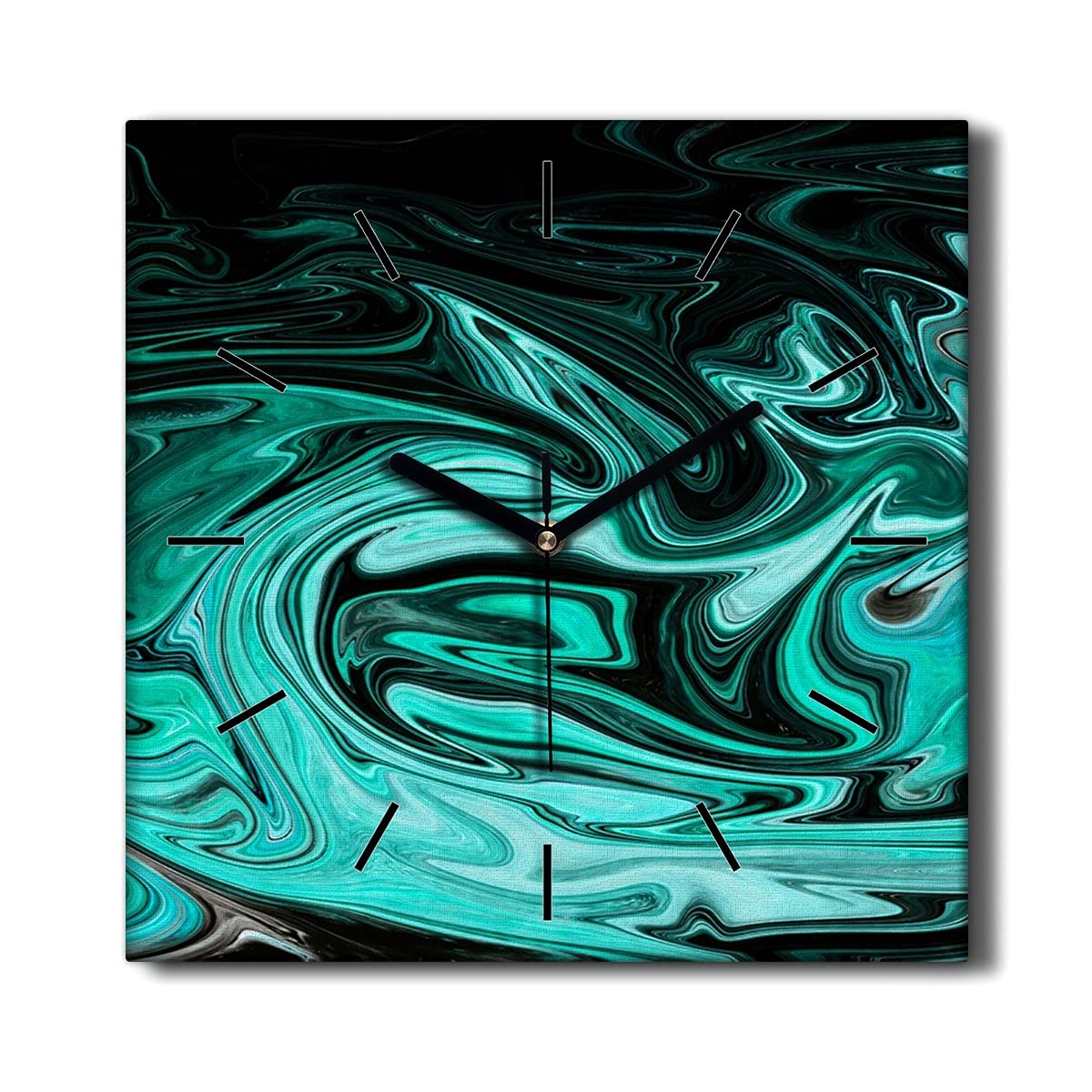 Horloge sur toile sans tic-tac 30x30cm fini les bruits de salon