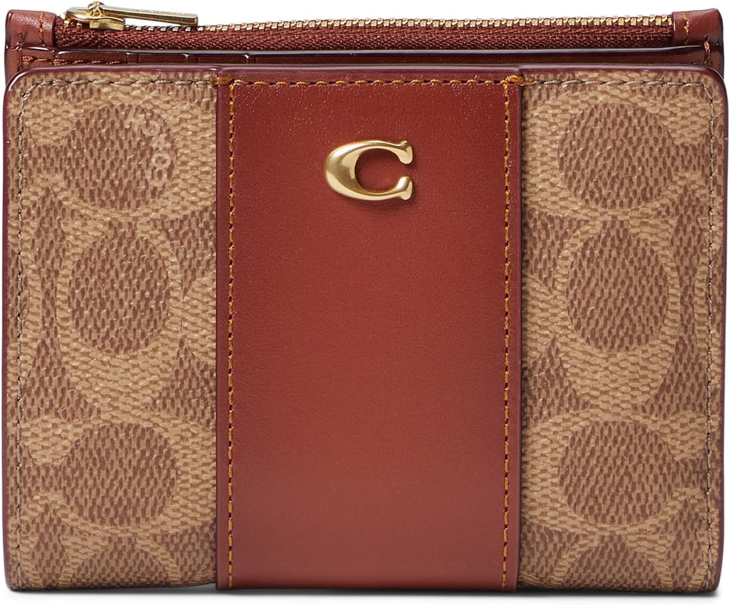 COACHWomen's Signature Canvas Bifold Wallet, Tan Rust, One Size