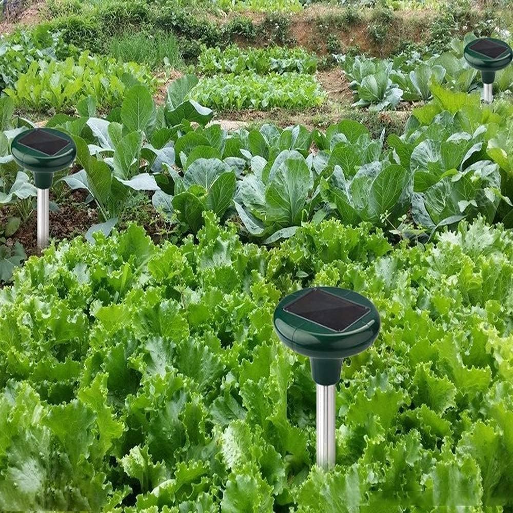 GAOUTO 2 unidades de ahuyentador de topos solar: ahuyentador de topos, solar, IP65, resistente al agua, ultrasonido, para ahuyentar topos y parásitos para jardín