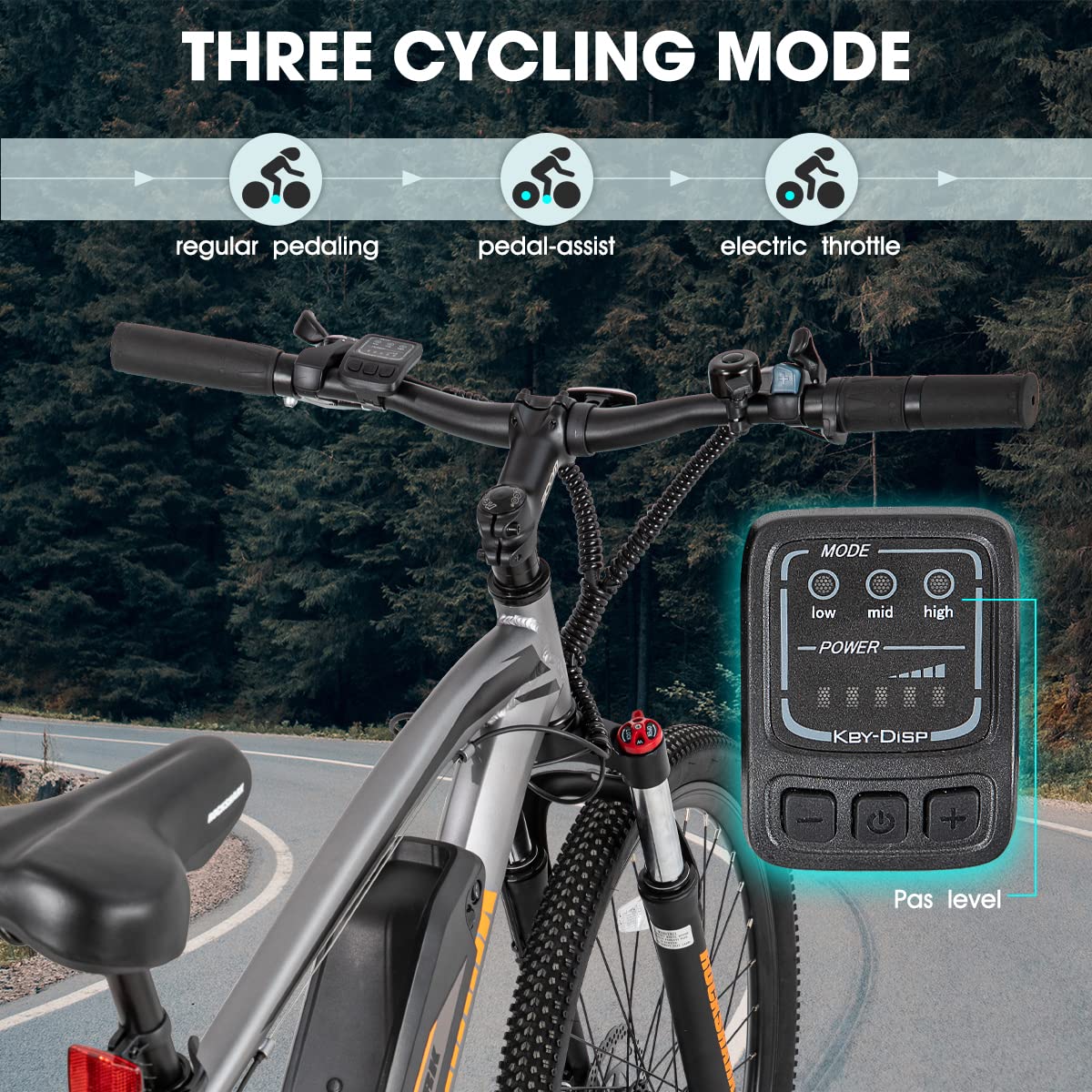 HILAND Rockshark Electric Bike Electric Mountain Bike Aluminum 26/27.5/29 inch 350W 21MPH Adults 