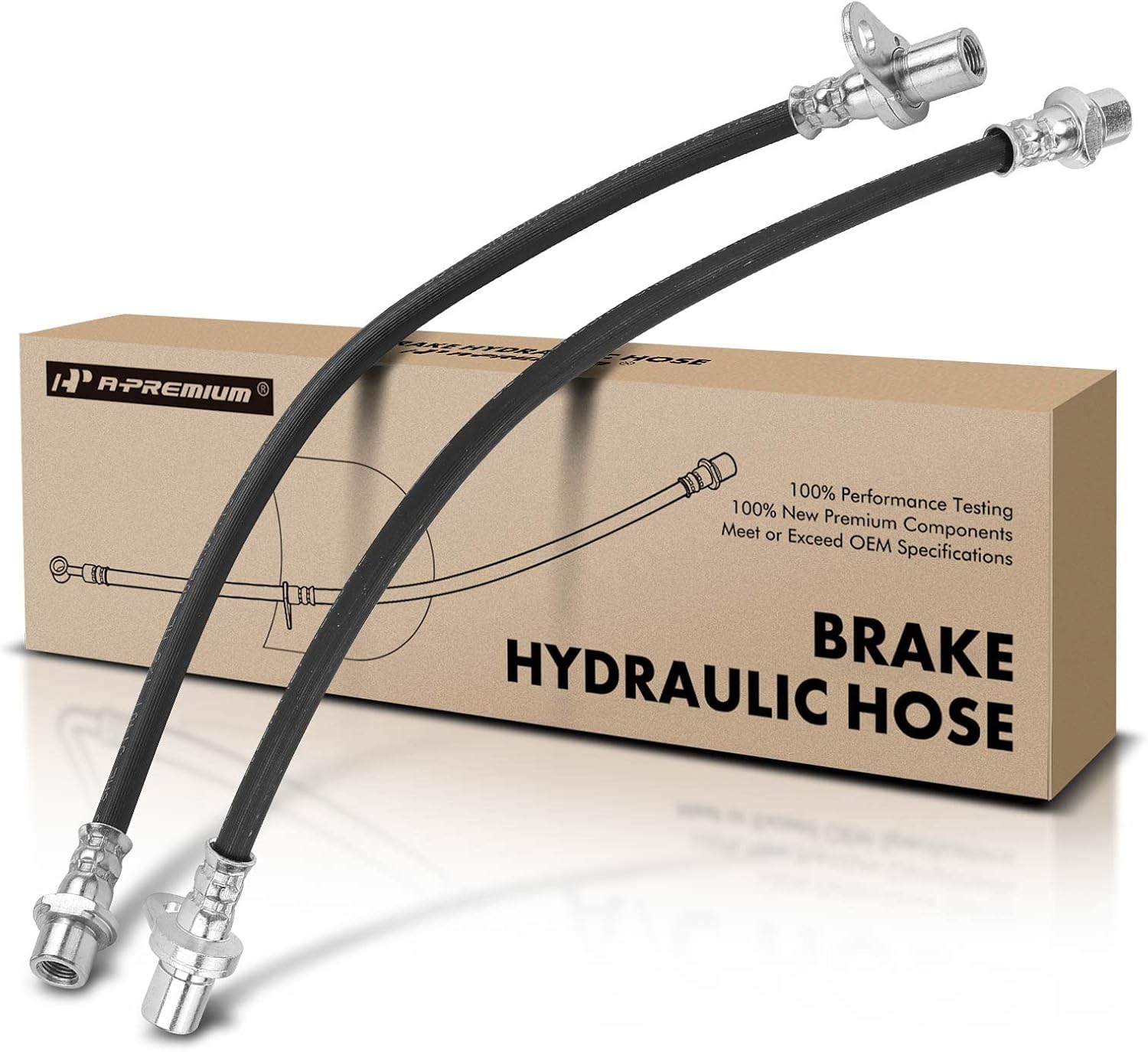 A-Premium Rear Driver and Passenger Side Brake Hydraulic Hose Compatible with Select Toyota Models - Camry 1992-2001, Solara 1999-2003 - Replace# 9008094021, 9008094022 (Pack of 2)