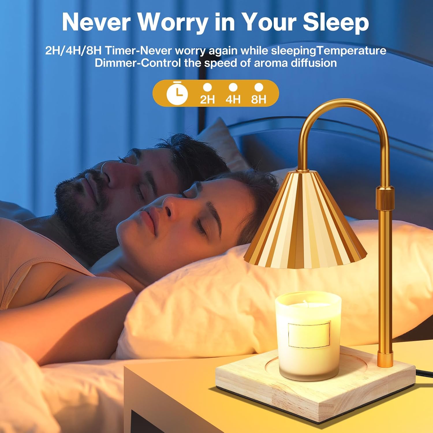 Candle warmer lamp with timer function graphic