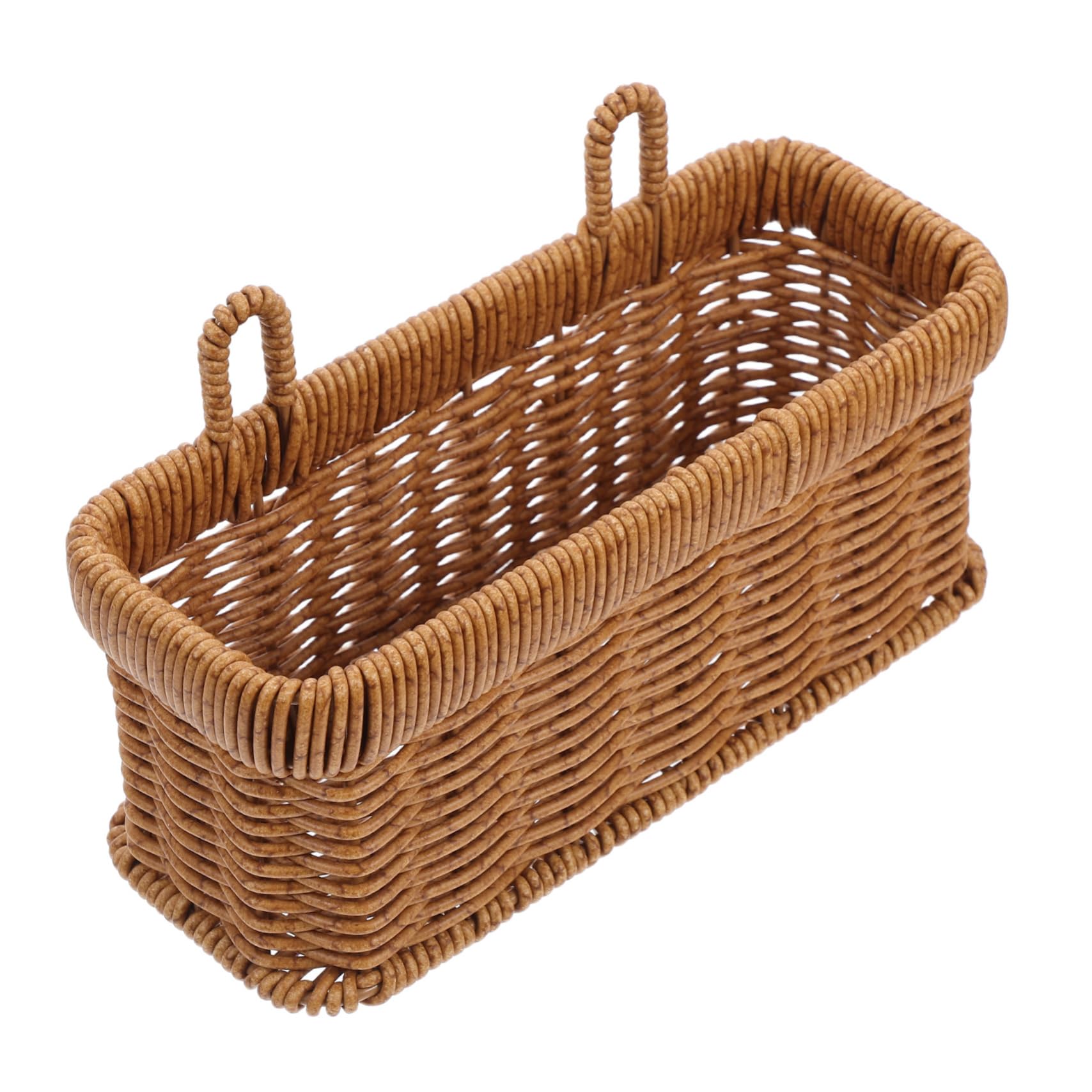 Decoración de pared de cocina ecológica con cesta para frutas tejida