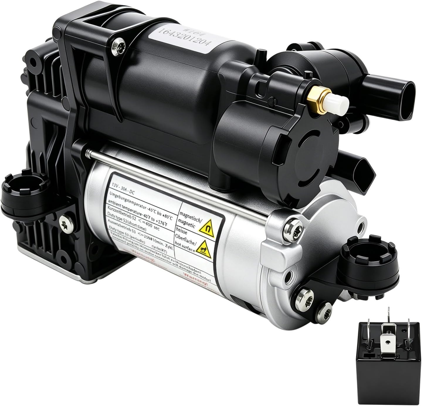 1643201204 Air Suspension Compressor Pump Compatible With 2006-2012 Mercedes Benz GL320 GL350 GL450 GL550 ML320 ML350 W164 X164 AMG 0025427619 1643200904