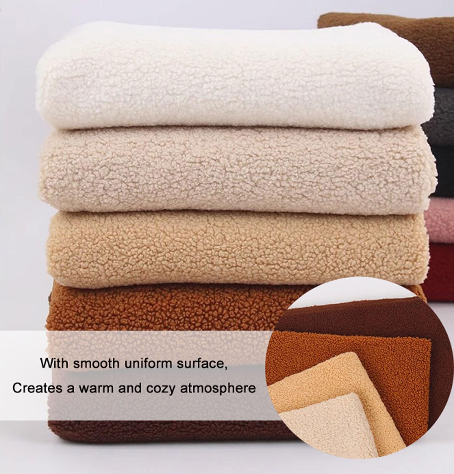 YZRXD Sherpa Fleece Lining Fabric Faux Sheepskin Solid Color Plush Faux Lambskin Lined Material 160cm(62'') Wide for DIY Crafts, Costume, Home Decor(Size:1.6x1m(62''x39''),Color:light khaki) : Amazon.co.uk: Home & Kitchen