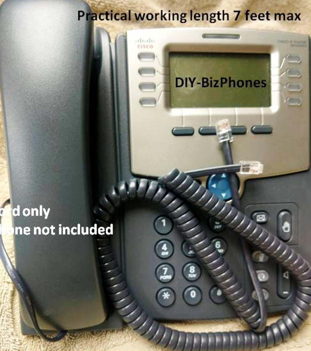 Mobilteilkabel, kompatibel mit Cisco IP-Telefon, 3,6 m, Grau, 25 Stück
