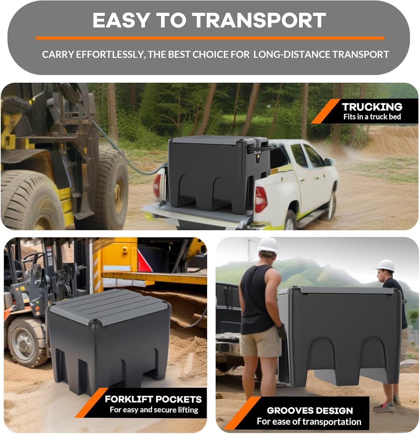 Portable Fuel Transfer Tank, 48 Gallon Heavy-Duty with Manual Pump 4 Wheels, Spill-Proof Gas Diesel Container for Secure Transport to Tractor, Boat, Truck