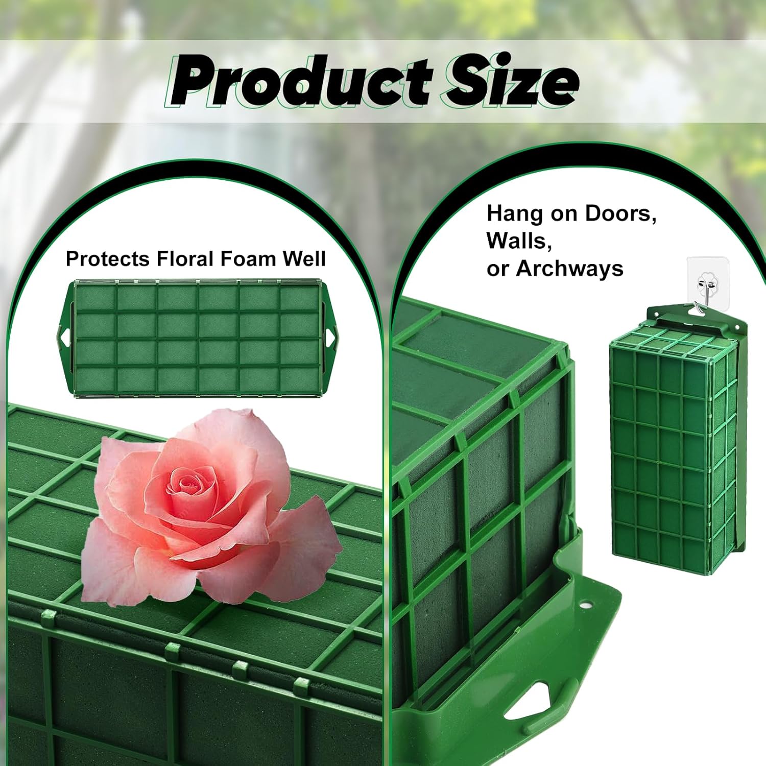 12 Pcs 11.8 x 4.3 x 3.1 Inches Floral Foam Cage Rectangular, Wet Flower Foam Cage Holders for Fresh Flowers, Floral Arrangement Supplies, Flower Holder Cage for Wedding, DIY, Centerpiece