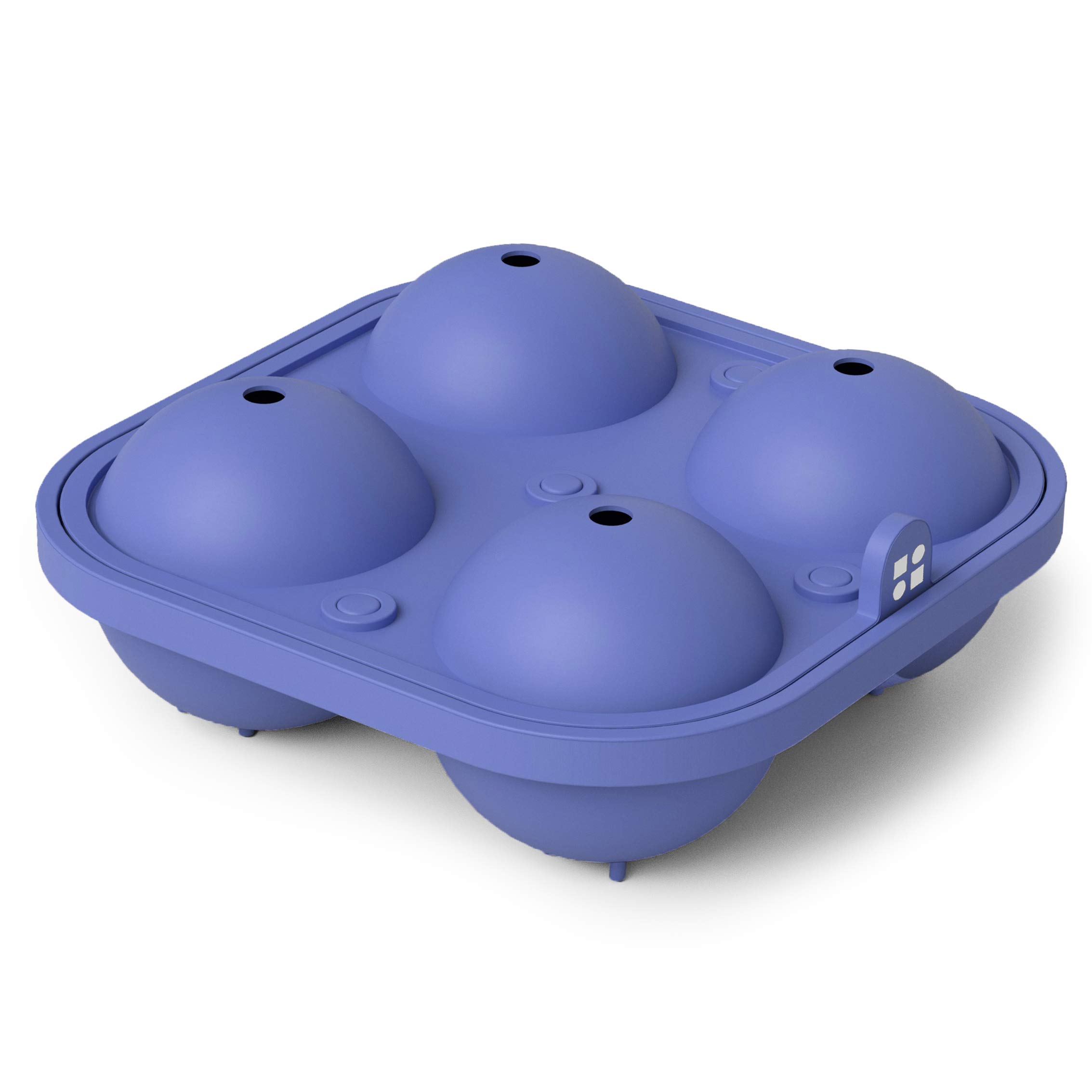 glacio Large Sphere Ice Mould Tray - Whiskey Ice Sphere Maker - Makes 2.5 Inch Ice Balls (Blue)