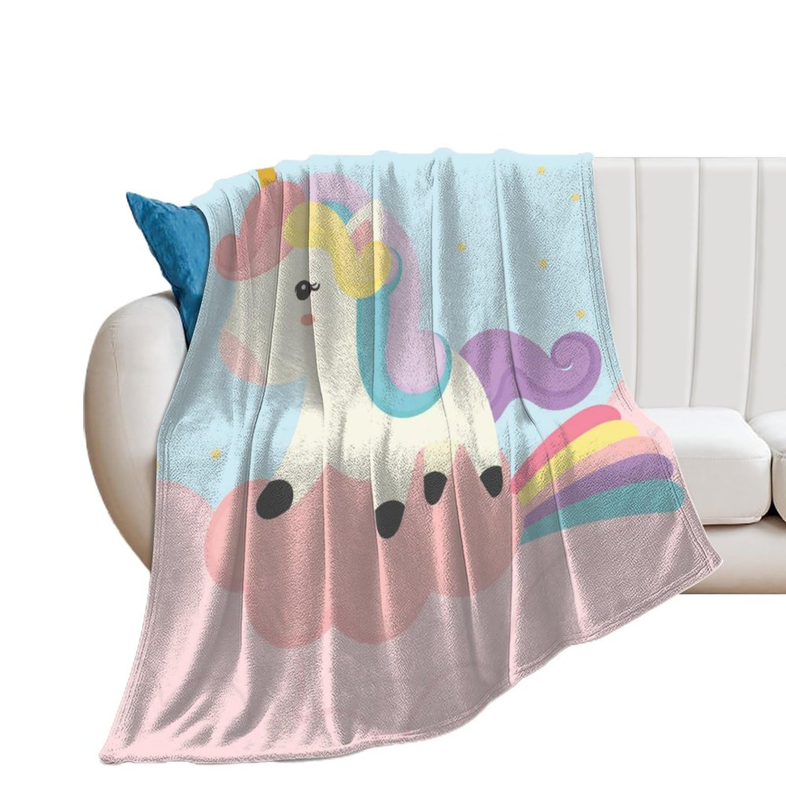 Couverture polaire licorne volante, l'idée cadeau d'anniversaire pour lit