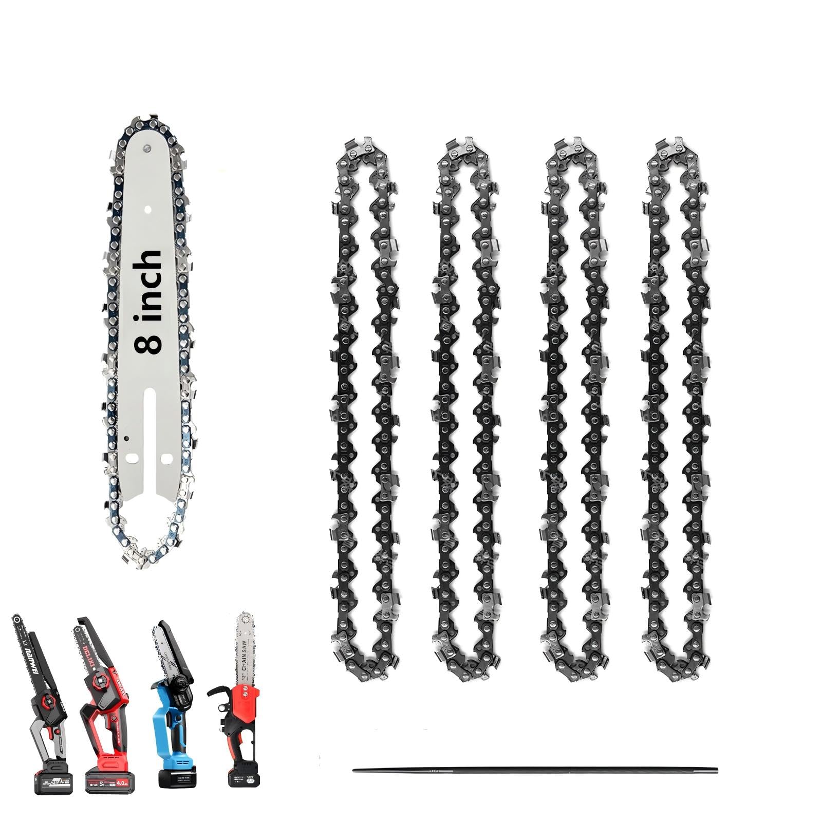 Photo 1 of Oulisen 8 Inch Chainsaw Chain, 4 Pack