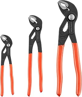 KapStrom 3-delige waterpomptangenset (18 cm, 25 cm, 30 cm), antislip loodgieterssleutel met verstelbare kaken, tong- en gr...