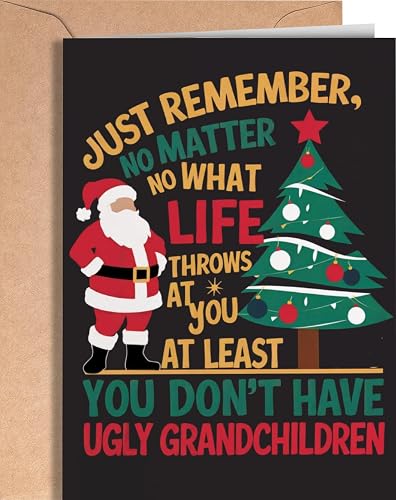 Funny Christmas Card for Grandma, Grandpa - Hilarious Greeting Cards for Grandpa