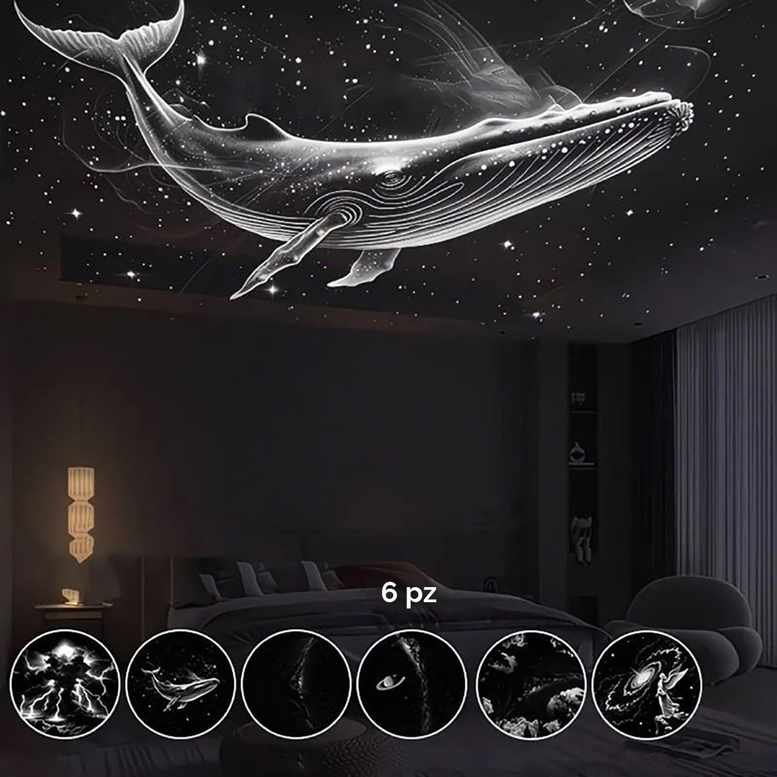 Proiettore Galaxy, Proiettore Cielo Stellato e Luce Notturna 2 in 1, Lampada Galattica a LED orientabile a 360°, Illuminazione d'atmosfera USB Via Lattea per decorare il soffitto (12Pcs)