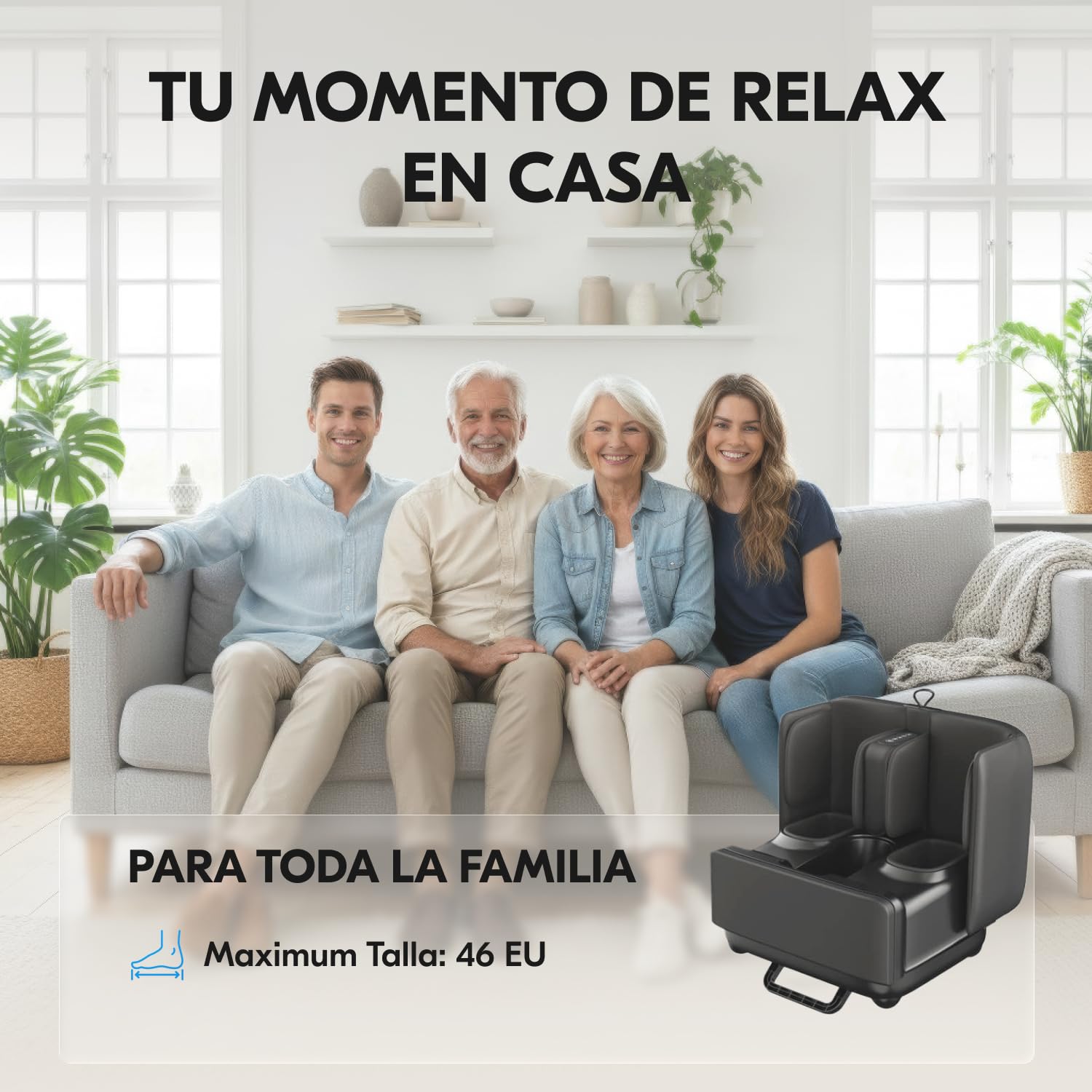 Masajeador de Pies y Gemelos 2 en 1 con Calor, Shiatsu, Compresión, Vibración y Amasado | Masajeador para Pies, Tobillos y Piernas | Alivio del Cansancio y Fascitis Plantar