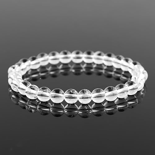 Vista 3 de TGH Pulsera elástica de piedras preciosas naturales para hombres y mujeres Cuentas redondas de 6 mm Pulsera de cristal de curación de chakra Reiki