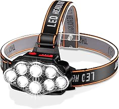 DAWINSIE Torcia Frontale LED USB Ricaricabile, Lampade da Testa con 8 LED 4 Modalità, IPX20 Impermeabile, per Campeggio, Corsa, Jogging, Pesca