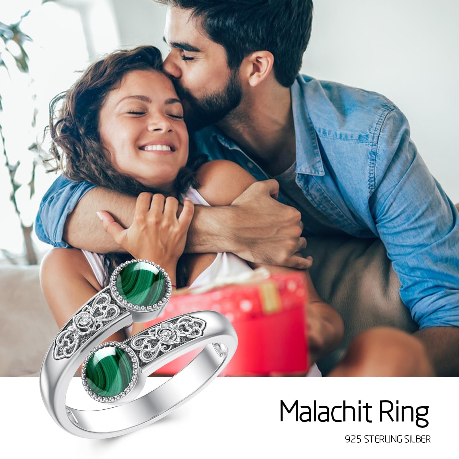 925 Silber Türkis Tigerauge Malachit Labradorit Damenring, Löffelring | Löffelring aus 925 Sterling Silber, erhältlich mit Türkis, Tigerauge, Malachit oder Labradorit für Damen.