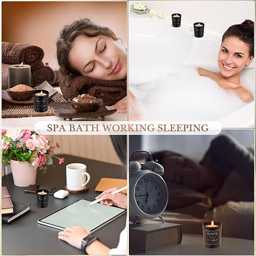 Miniatura 4 de Juego de 8 velas perfumadas de regalo de agradecimiento para empleados y profesores, velas inspiradoras en tarro de cera de soja para empleados,