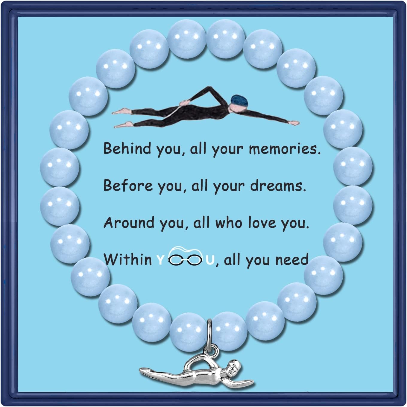 Swimming Lover Gift Swimmer Inspiration Gifts Swimmer Charm Bracelet Swimming Jewelry for Women Swimming Gift