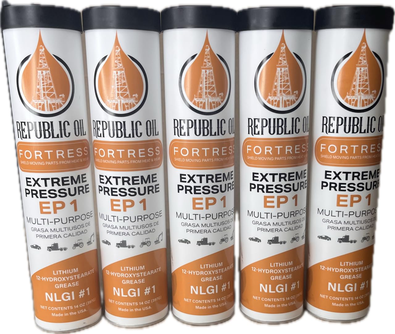 Lithium EP1 Industrial Grease 5 x14oz | Construction | Agriculture | Multi-Purpose | Compare to Multifak | S2 V220 1